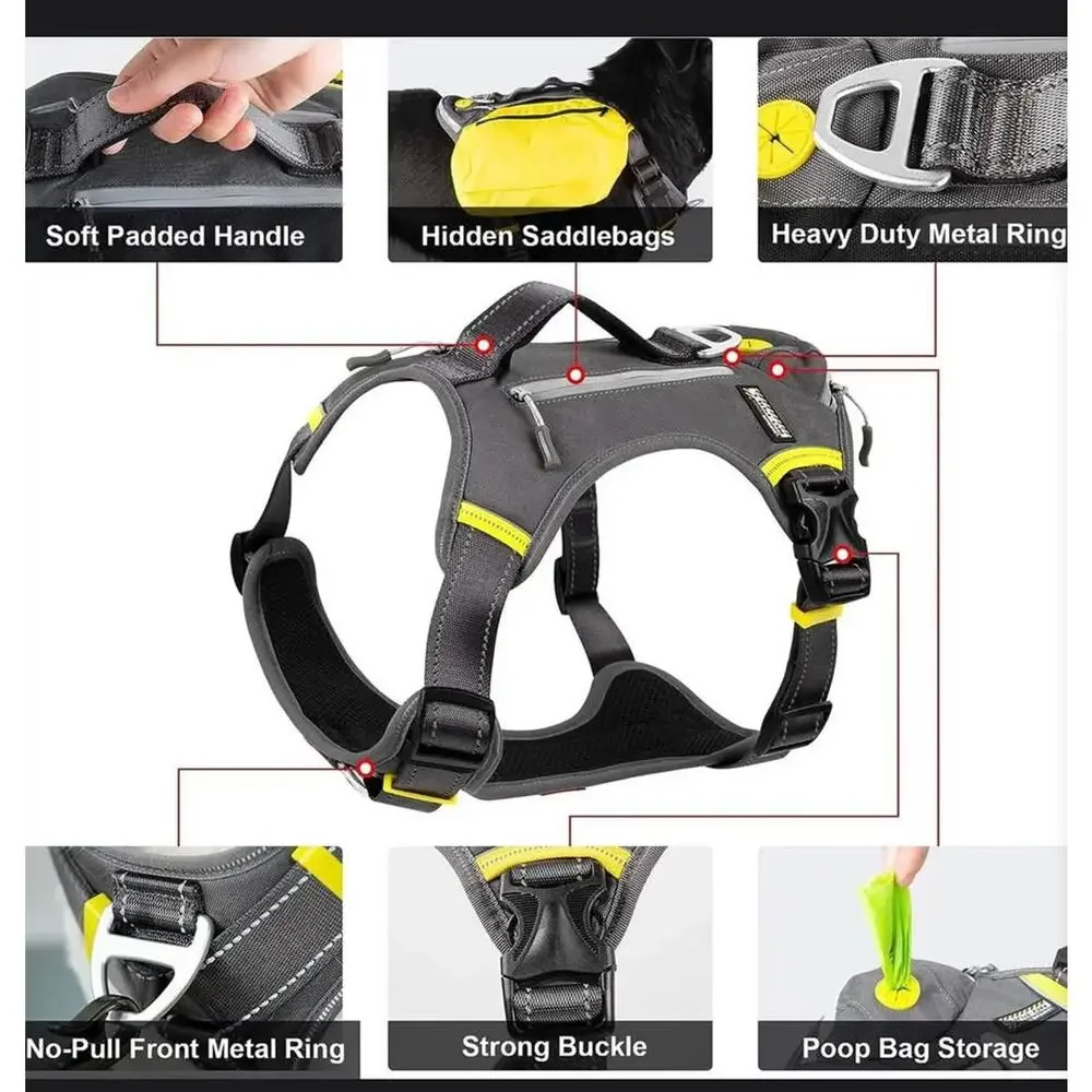 FIDA Lead Safe Set: Retractable Leash &‎ No‑Pull Harness XL Pet Training